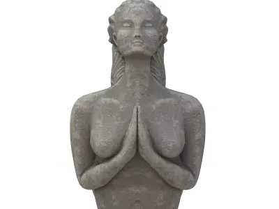 Siren stone statues Low-poly 3D model