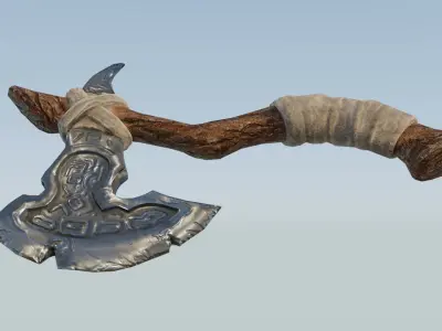 Viking Axe Low-poly 3D model Free low-poly 3D model