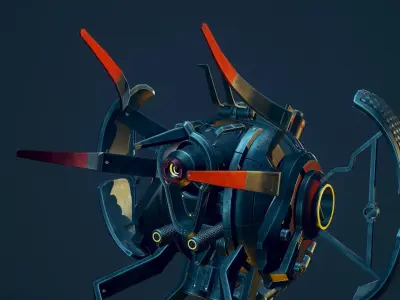Combat Drone Low-poly 3D model