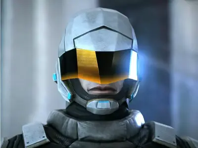 Futuristic Soldier Low-poly 3D model