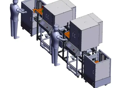 Automated assembly and tightening machine production line 3D model
