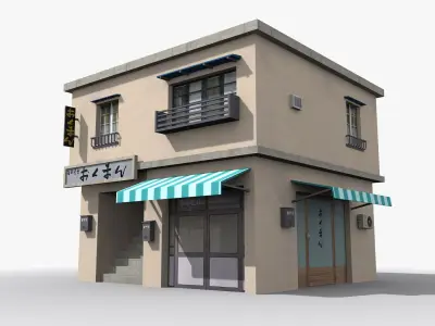 Japanese House x25 Low-poly 3D model