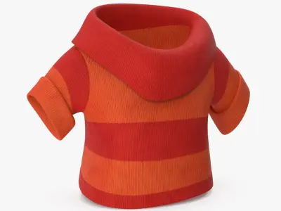 Cartoon Short Sleeve Sweater Red 3D model