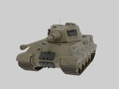 WW2 King Tiger II - 3D Model Low-Poly Low-poly 3D model