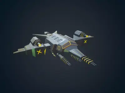 Sci-fi Military drone - 04 Low-poly 3D model