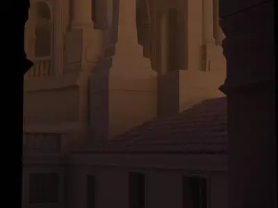 Historic Scene Low-poly 3D model
