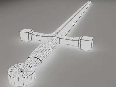 Simple Realistic Sword Low-poly 3D model