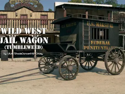 WILD WEST JAIL WAGON 3D model