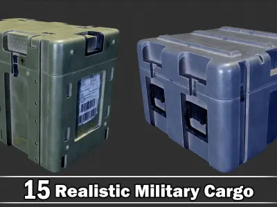 15 Realistic Military Cargo Game Ready VOL02 Low-poly 3D model