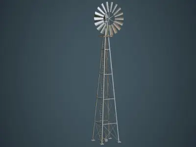 Windmill 1A Low-poly 3D model