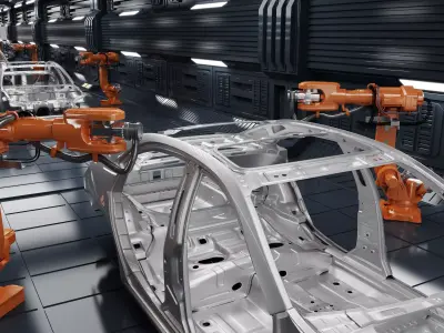 Automobile production workshop 3D model