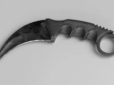 Tactical Knife Low-poly 3D model 7