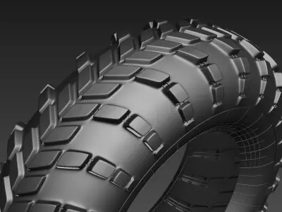 High poly tyre atv tire 3D model