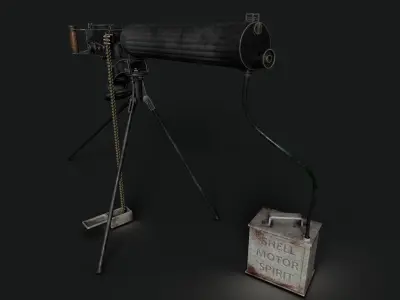 Vickers Machine Gun Low-poly 3D model purchase