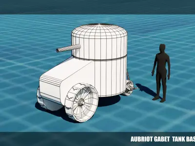 Aubriot Gabet TANK BASE MESH  Free low-poly 3D model