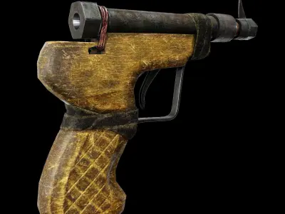 Antique Gun Low-poly 3D model