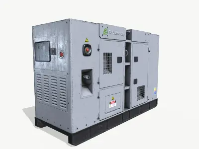  Diesel generator white Low-poly 3D model