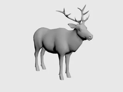 Moose-wild animals Low-poly 3D model