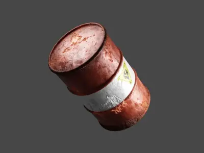 Explosive Barrel Game-Ready for AAA games Low-poly 3D model