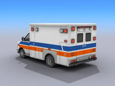 Ambulance Vehicle Low-poly 3D model