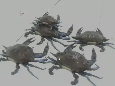 high poly blue crab Free 3D model