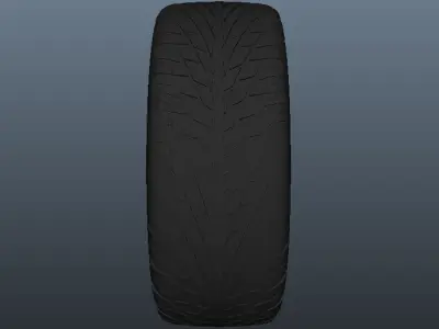 SUV Tyre with Alloys Low-poly 3D model
