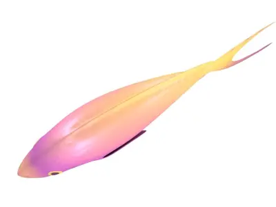 Fish Purple-Yellow 3D model