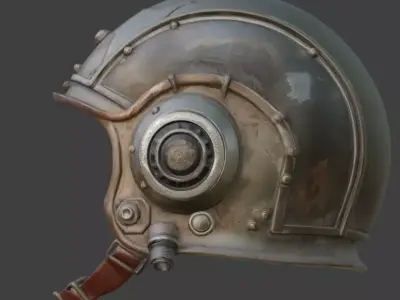 Steampunk Aviator Helmet 3D Model Low-poly 3D model