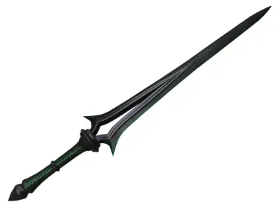 Dark sword Low-poly 3D model get