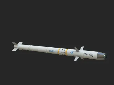 TY90 TY-90 AKK-90 AKK90 air-to-air missile Low-poly 3D model