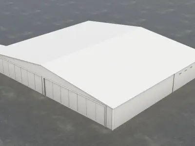 Airfield Hangar Collection Low-poly 3D model