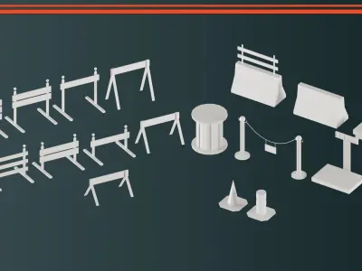 Low Poly Factory Equipment 3D model