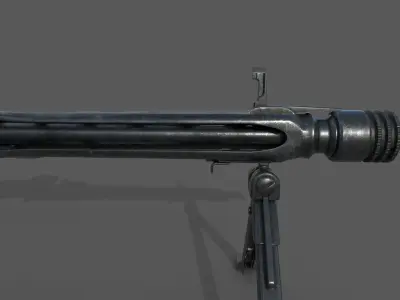 MG-42 world war ii machine gun Low-poly 3D model