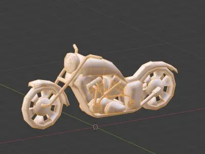 Motorbike lowrider Low-poly 3D model
