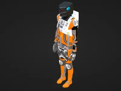 Robot Soldier - Assault Soldier Low-poly 3D model 30