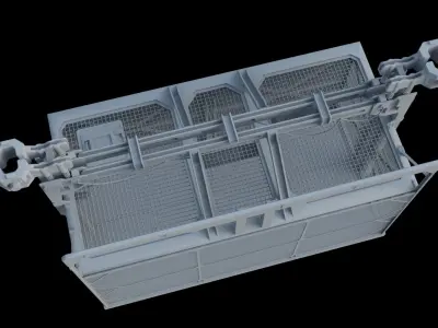 Service Elevator and Shaft 3D model