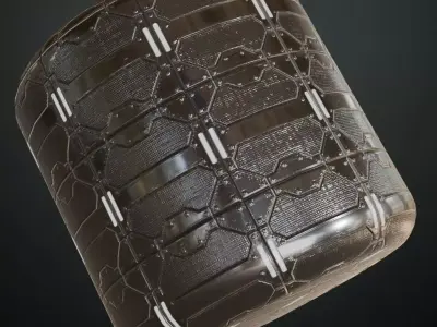 Sci-Fi Circular Perforated Metal Floor PBR Seamless Texture