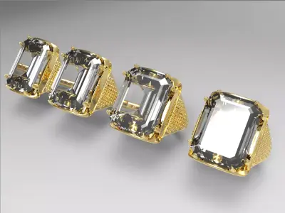 diamond ring Low-poly 3D model