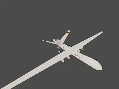 Predator UAV lowpoly Low-poly 3D model