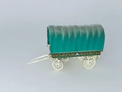 Romany OPEN-LOT Style Caravan Free 3D model
