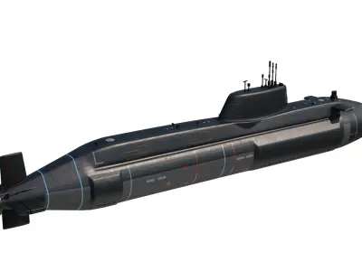 Astute-class nuclear-powered attack submarines of Royal Navy 3D model