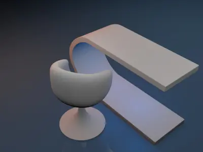 Modern Chair-table 3D model