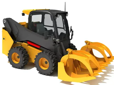 Log Fork Skid Steer Loader 3D model purchase