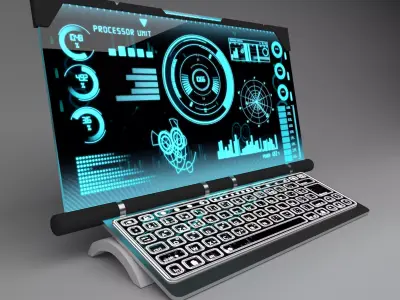 Sci-Fi holographic PC 3D model