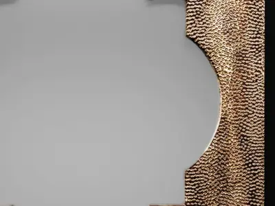 Howard Elliott Raymus Hammered Silver Mirror  3D model