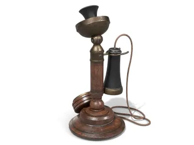 American Bell Candlestick Telephone Low-poly 3D model