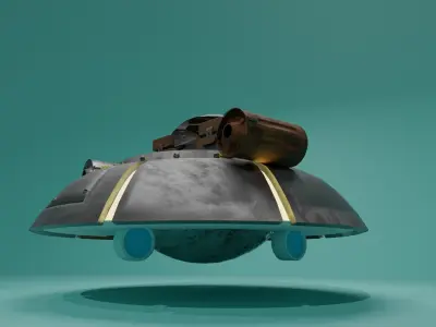 rick and morty space crusier 3D model