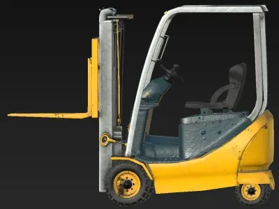 Forklift truck Low-poly 3D model