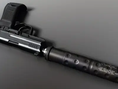 Knights Armament USP-T 45ACP Suppressor Low-poly 3D model