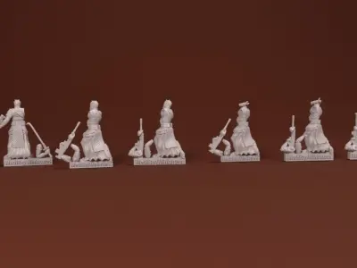 28mm Sci-Fi Arabic Infantry Squad 3D print model